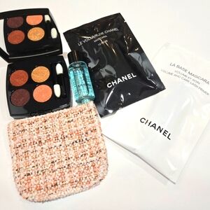 CHANEL LIMITED 03 TWEED FAUVE Les 4 Ombres Tweed Eyeshadow With Pouch &Bonus New